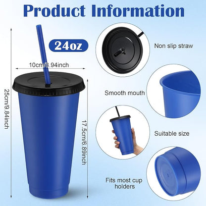 Honeydak 30 Pack Tumbler with Straw and Lid Bulk Cups - Image 3