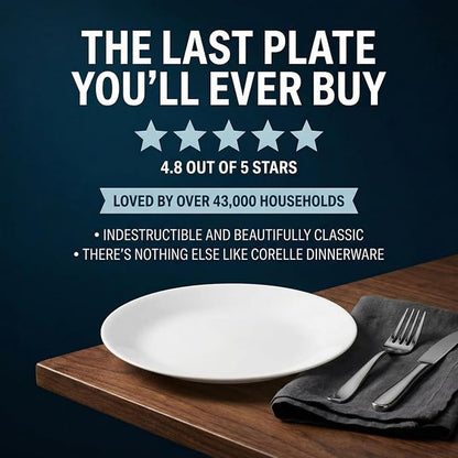 Corelle Vitrelle 6-Piece Salad Plates Set Triple Layer Glass and Chip Resistant - Image 3