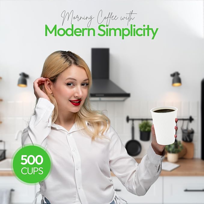 Restaurantware-12 Ounce Disposable Coffee Cups, 500 Double Wall Hot Cups - Image 6