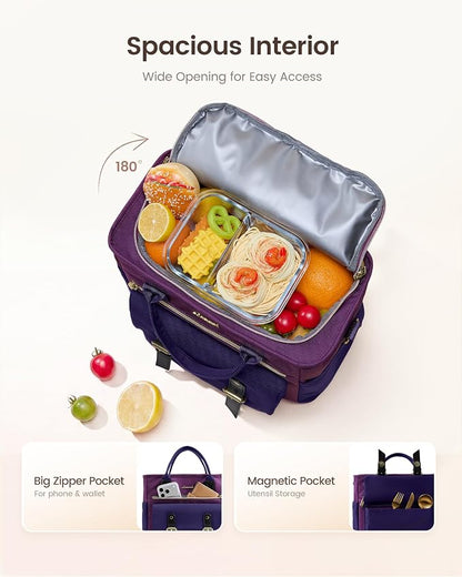 LOVEVOOK Insulated Lunch Bag Women, 21L X-Large Lunch Cooler Bag Lunch Tote | - Image 2