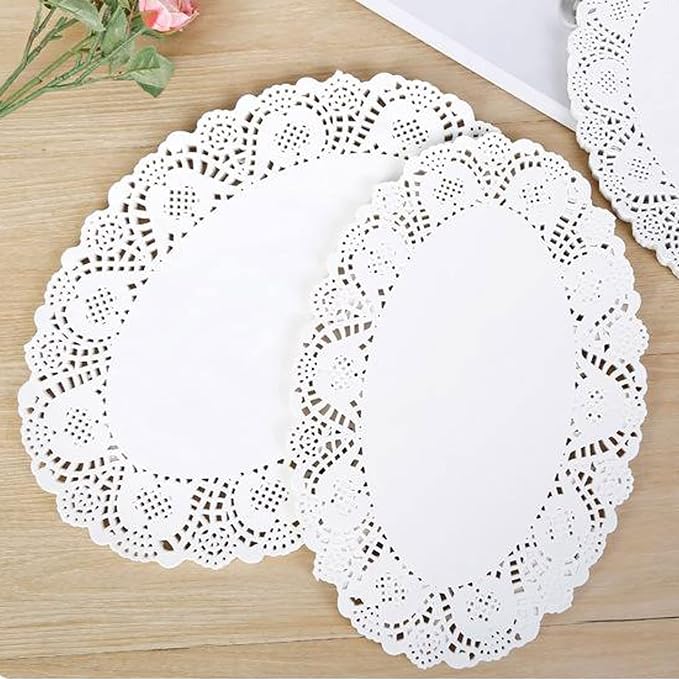Tim&Lin White Lace Paper Doilies - Image 2
