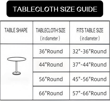 Walrus Round Vinyl Fitted Tablecloth with Flannel Backing Elastic Edge Design Table Cover Waterproof Oil-Proof PVC Table Cloth Stain-Resistant Best for 37"-44" Round