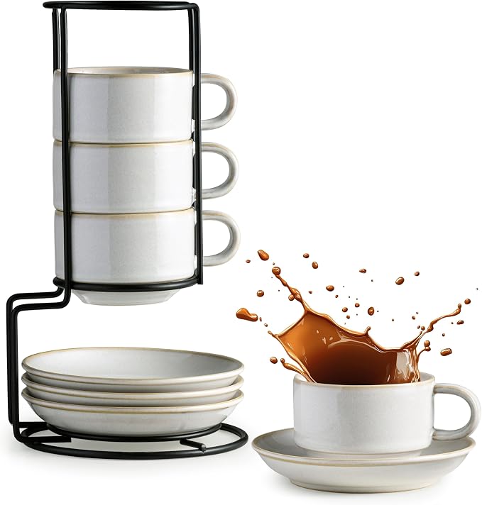 Gomakren 6 Ounce Cappuccino Cups Set of 4 by Gomakren