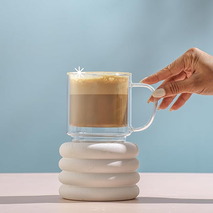 JoyJolt Haven Stackable Double Wall Glass Mugs, Double Wall Glass Coffee Cups - Image 8