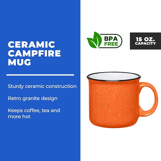 Set of 16 Ceramic Campfire Mugs – 15 Oz, Camping – Customizable - Image 2