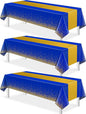 3Pcs Blue and Gold Tablecloth Party Decorations, Plastic Royal Blue Table Cloth by MASHAN