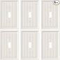 6-Pack Classic Beadboard Single Toggle Light Switch Cover Plate, Durable Natural Bamboo Fiber Decorative Switch Plate Covers, Light Almond 1 Gang Wall Plate