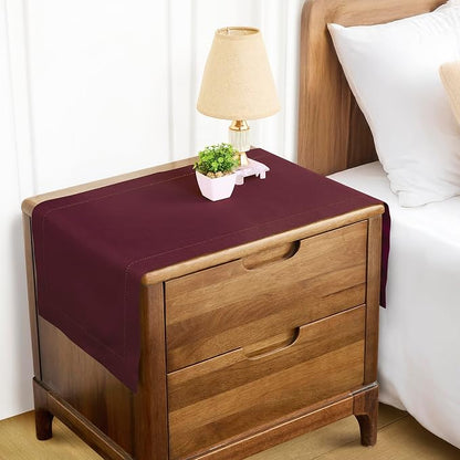 Solino Home Cotton Linen Table Runner Wine, Hemstitch Collection 14 x 48 in | - Image 4