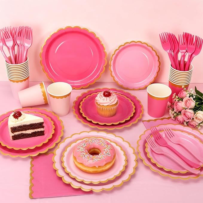 Pink Plates and Napkins Party Supplies - Image 4