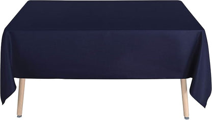 sancua Square Tablecloth - 54 x 54 Inch - Stain and Wrinkle Resistant Washable Polyester Table Cloth, Decorative Fabric Table Cover for Dining Tables, Buffet Parties and Camping, Navy