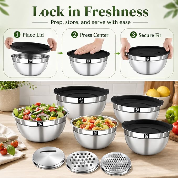 8PCS Mixing Bowls with Lids Set - Image 6