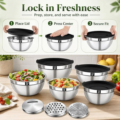 8PCS Mixing Bowls with Lids Set - Image 6