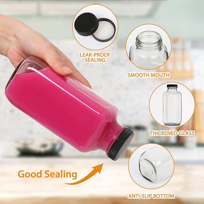 AuroTrends 16 oz Glass Juicing Bottles 12-Pack - Image 2