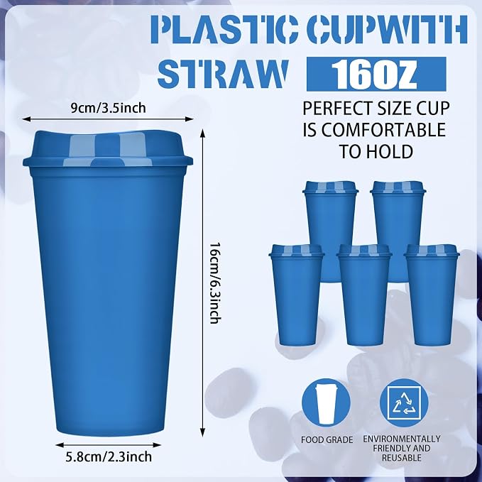 Domensi 15 Pack Reusable Plastic Coffee Cups - Image 2