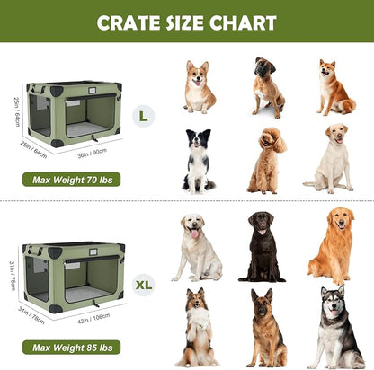 36 Inch Soft Collapsible Dog Crate Green - Image 6
