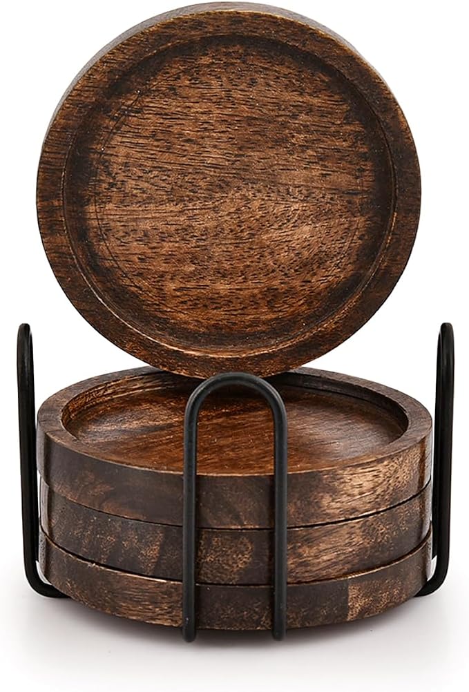 Mango Wood Coasters for Drinks - Image 2