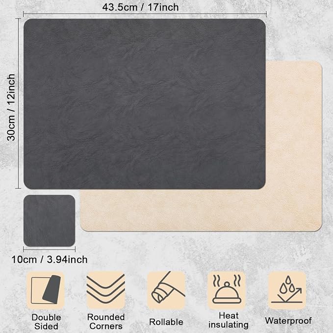 Vinyl Placemats Set of 6, Dual Sided Place Mats - Image 9