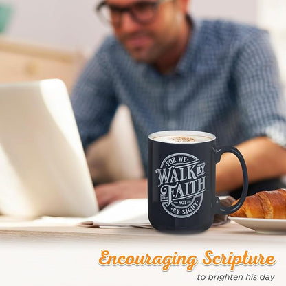 Christian Art Gifts Walk by Faith Scripture Coffee Mug, Inspirational Bible - Image 4