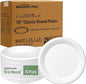 Compostable Heavy Duty Disposable Paper Plates, 75 Count | 10 Inch Round | Natural Bagasse, White Biodegradable Eco-Friendly Sugarcane BBQ, Party, Gathering, Picnic Sugarcane Tray