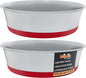 Master Pet Supply Stainless Steel Dog Bowls Set of 2 with Extra Thick Silicone Base - 16 Cup (128 oz) Crimson Red, Non-Slip, Dishwasher Safe Metal Bowls, Pet Dog Food Bowl for Dogs, Cats, Anti Rust