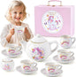 TUZT Porcelain Tea Party Set for Little Girls Kids Toddlers, Pretend Play Toys by TUZT-US