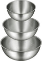 3-Piece Stainless Steel Mixing Bowls Set, 2.4, 3.2 & 4.9 Qt with Measurement Marks, Food Grade 304, Dishwasher Safe & Stackable for Baking, Tossing Salads, and Meal Prep for Your Kitchen