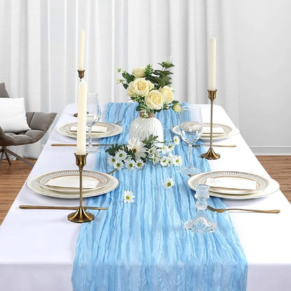6 Pack Baby Blue Cheesecloth Table Runner 10Ft Gauze Cheese Cloth Table Runner - Image 3