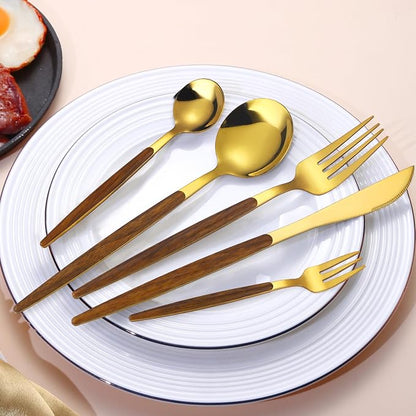 20-Piece Gold Silverware Set - Image 6
