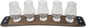 Barrel Stave Premium 5 Glass Whiskey Flight Serving Tray with Glencairn Glasses, Dark Walnut