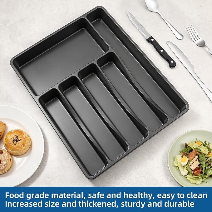 49 Pcs Silverware Set with Organizer, Stainless Steel Flatware Cutlery Set - Image 4