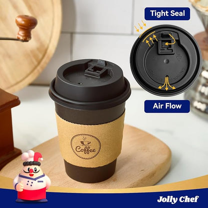 JOLLY CHEF 100 Pack 12 oz Coffee Cups - Image 3