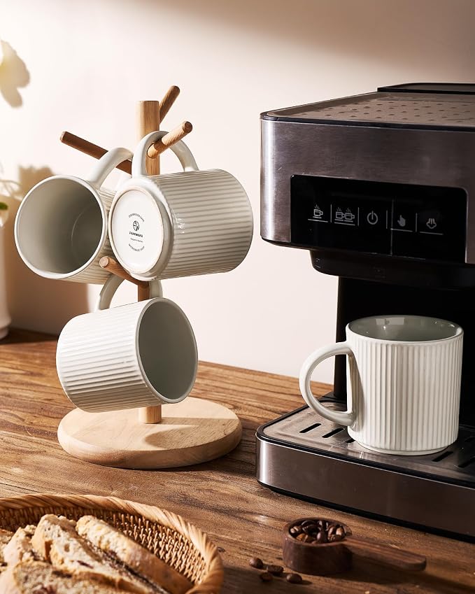 famiware Coffee Mug Set for 6, Star 12 oz Catering Mugs Cup Set - Image 4