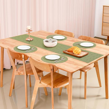 Table Runner 72 Inches Long, Vinyl Woven Heatproof Table Runners | Washable - Image 5