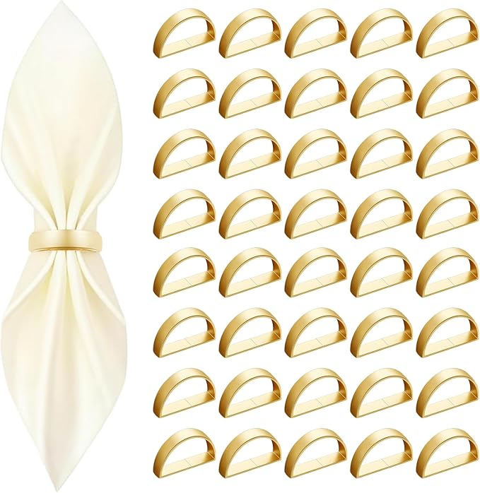 40 Pcs Gold Napkin Rings by Unknown