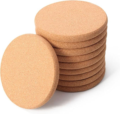 10 Pcs Cork Coaster, Cork Coasters by HUAOAO