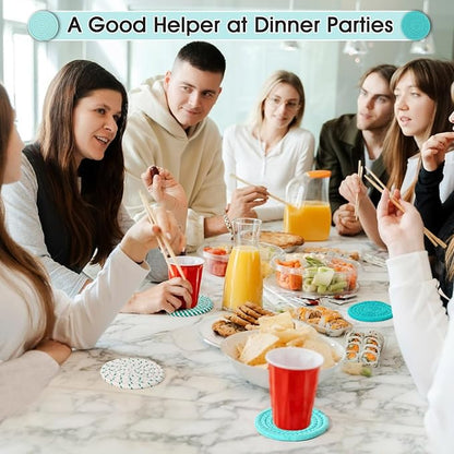 8 Pcs Coasters for Drink with Holder, 4 Colors Absorbent Coasters for Drinks - Image 7