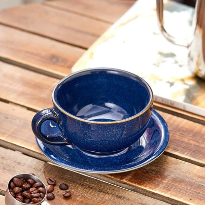 Coffeezone Vintage Design 12 oz Ceramic Latte Art Cappuccino Barista Cup - Image 4