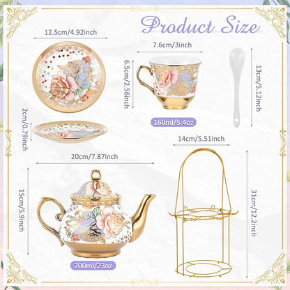 Zhehao 20 Pcs Porcelain Tea Set - Image 2