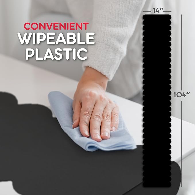 Black Scallop Table Runner, Disposable Plastic, 5 Pack - Image 6