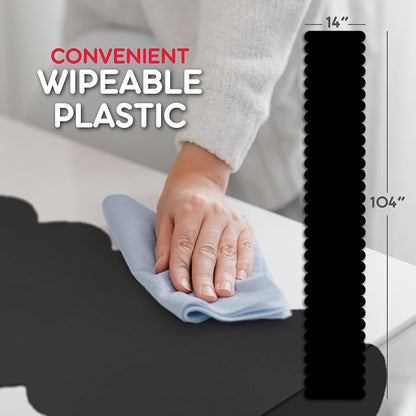 Black Scallop Table Runner, Disposable Plastic, 5 Pack - Image 6