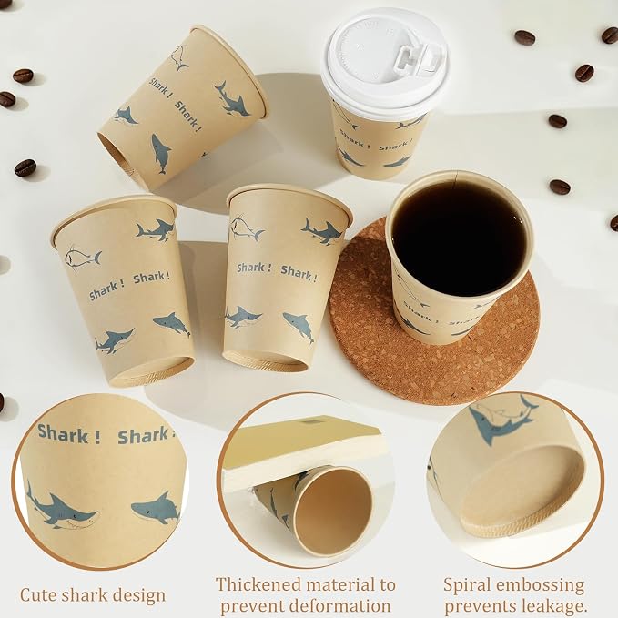 12 OZ 25 Pack Disposable Cups Paper Coffee Cups - Image 6