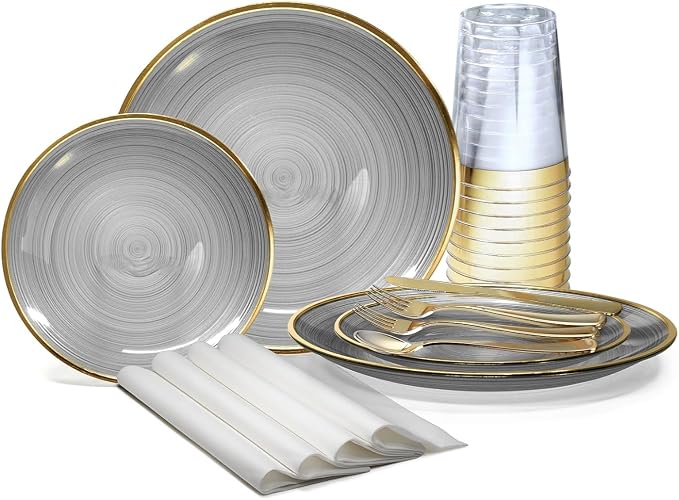 " OCCASIONS " 320pcs set-Wedding Party Disposable Plastic Plate Set -40 x 10'' by OCCASIONSFINESTPLASTICTABLEWARE