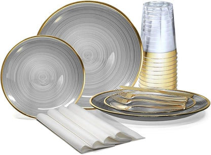 " OCCASIONS " 320pcs set-Wedding Party Disposable Plastic Plate Set -40 x 10'' by OCCASIONSFINESTPLASTICTABLEWARE