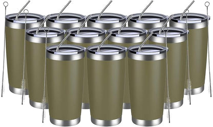 MEWAY 20oz Tumbler 12 Pack Double Wall Vacuum Insulated Travel Mug Bulk by MEWAY