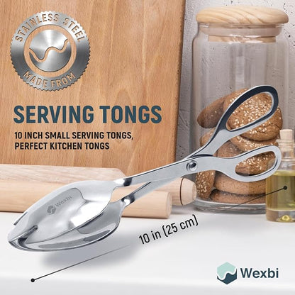 Salad Tongs 10-Inch – Heavy Duty Stainless Steel Serving Tongs - Image 4