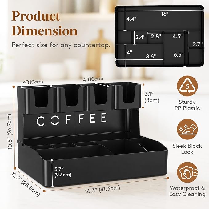 Lifewit 2-tier Coffee Station Organizer Caddy - Image 3