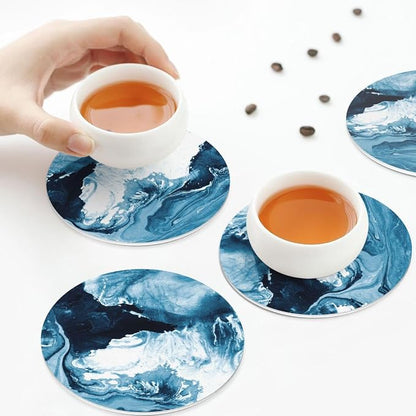 Blue Ocean Marble Coasters Set of 6 Coasters - Image 8