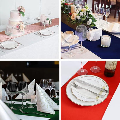 Rose Gold Table Runners, 12x108 Inches, 6 Pack | Satin, Silk and Smooth Fabric - Image 6