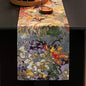 Satin Green Purple Table Runner, Waterproof Spillproof Washable Kitchen Dining by ZIWUROAD