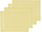 Solino Home Linen Placemats Set of 4-100% Pure Linen Chambray Yellow Cloth Placemats 14 x 19 Inch for Spring, Easter - Athena